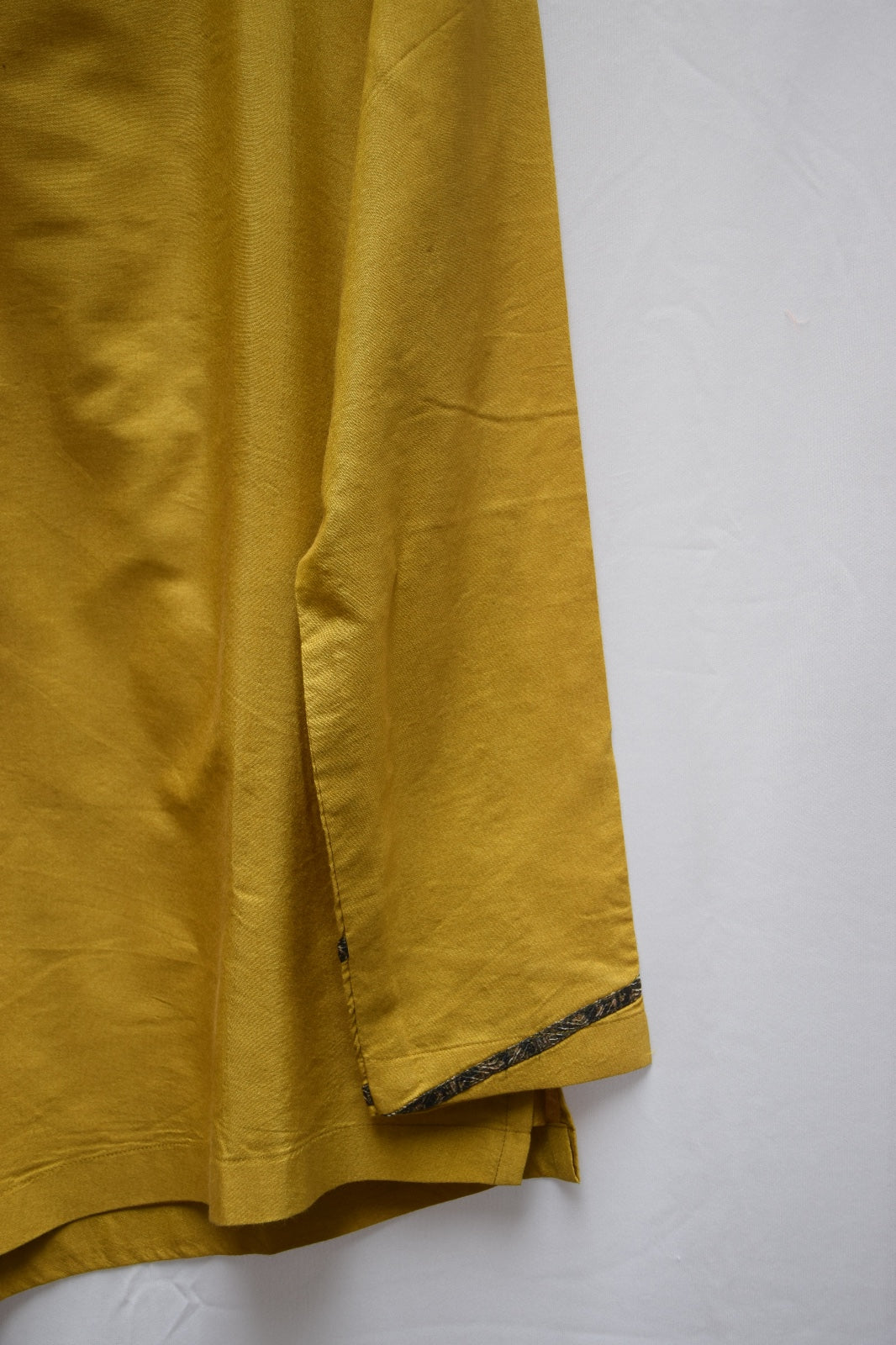 Mustard yellow assymetric kurta