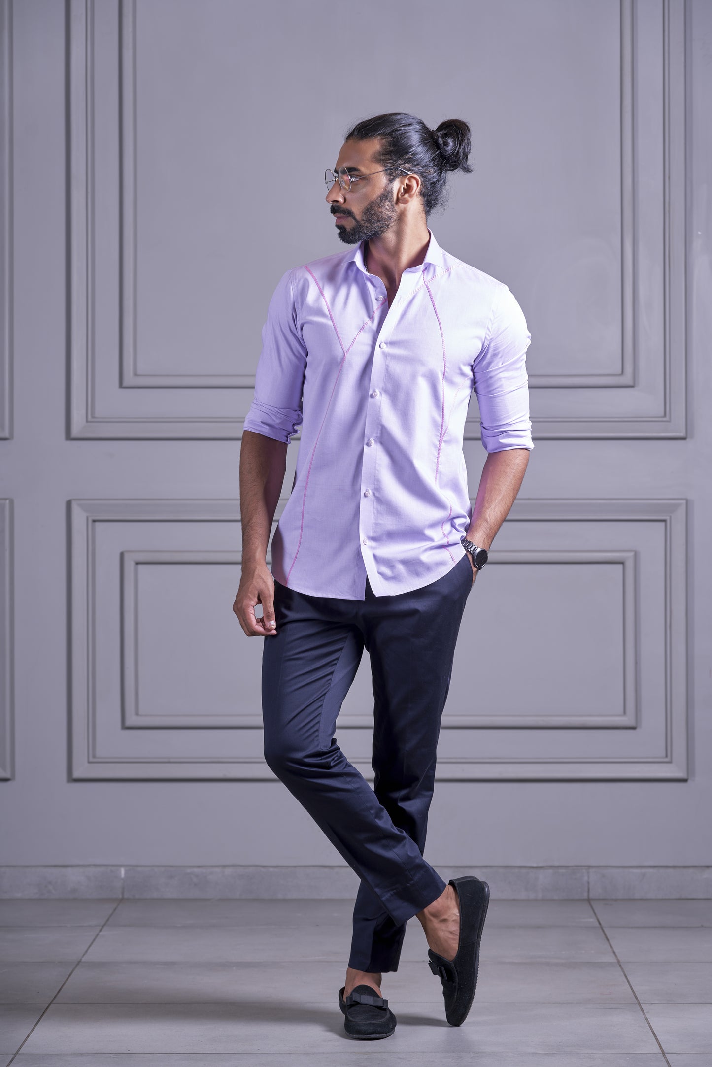 Lilac Embroidered Shirt