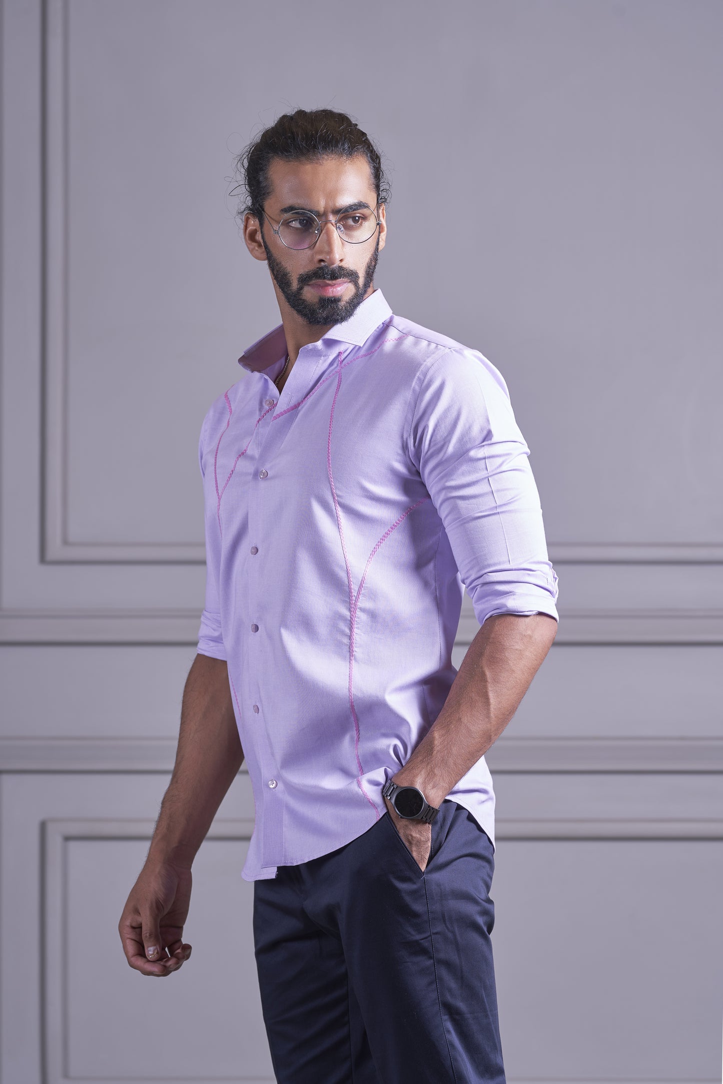 Lilac Embroidered Shirt