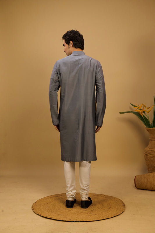 Grey cotton kurta