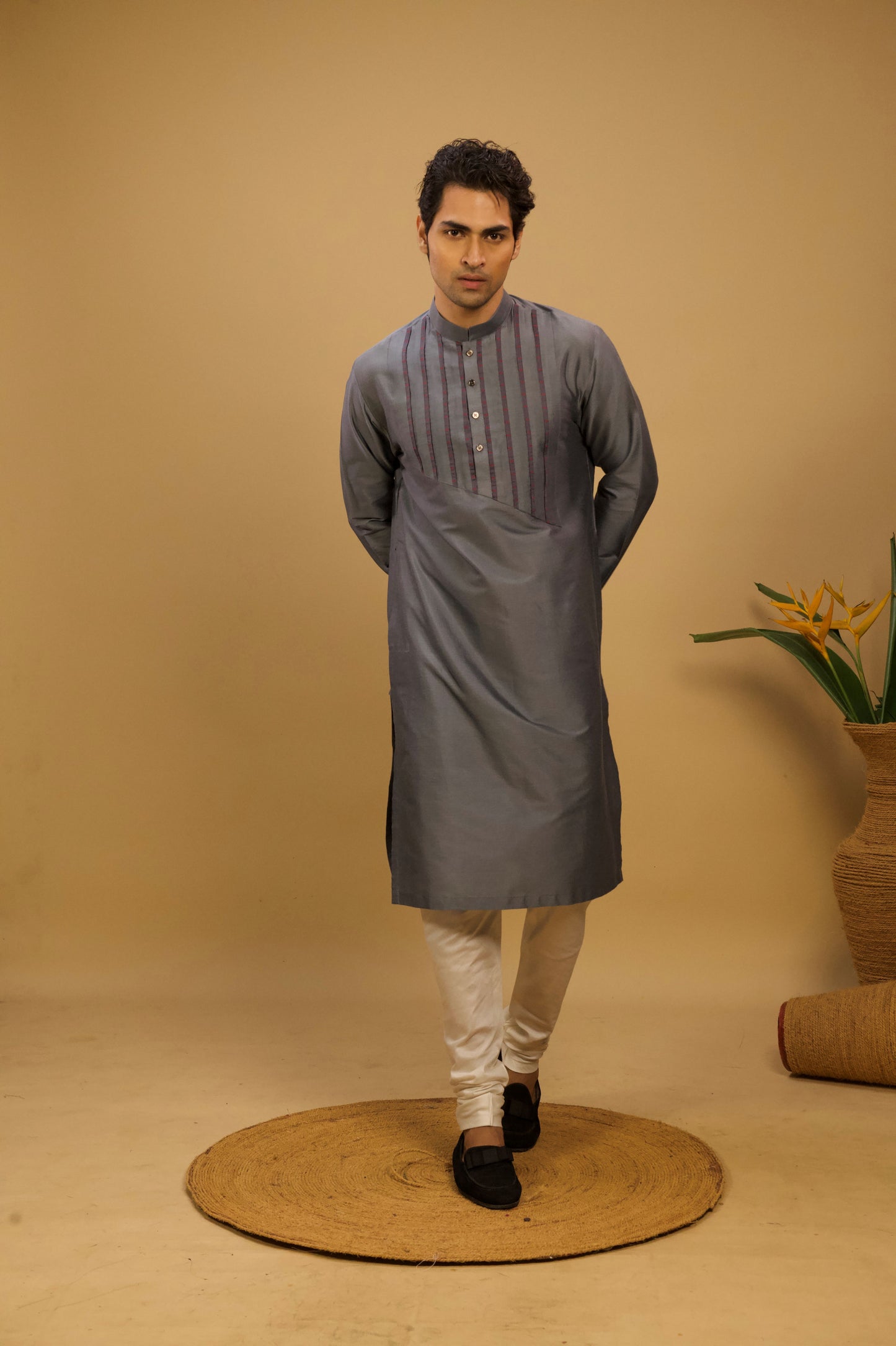 Grey cotton kurta