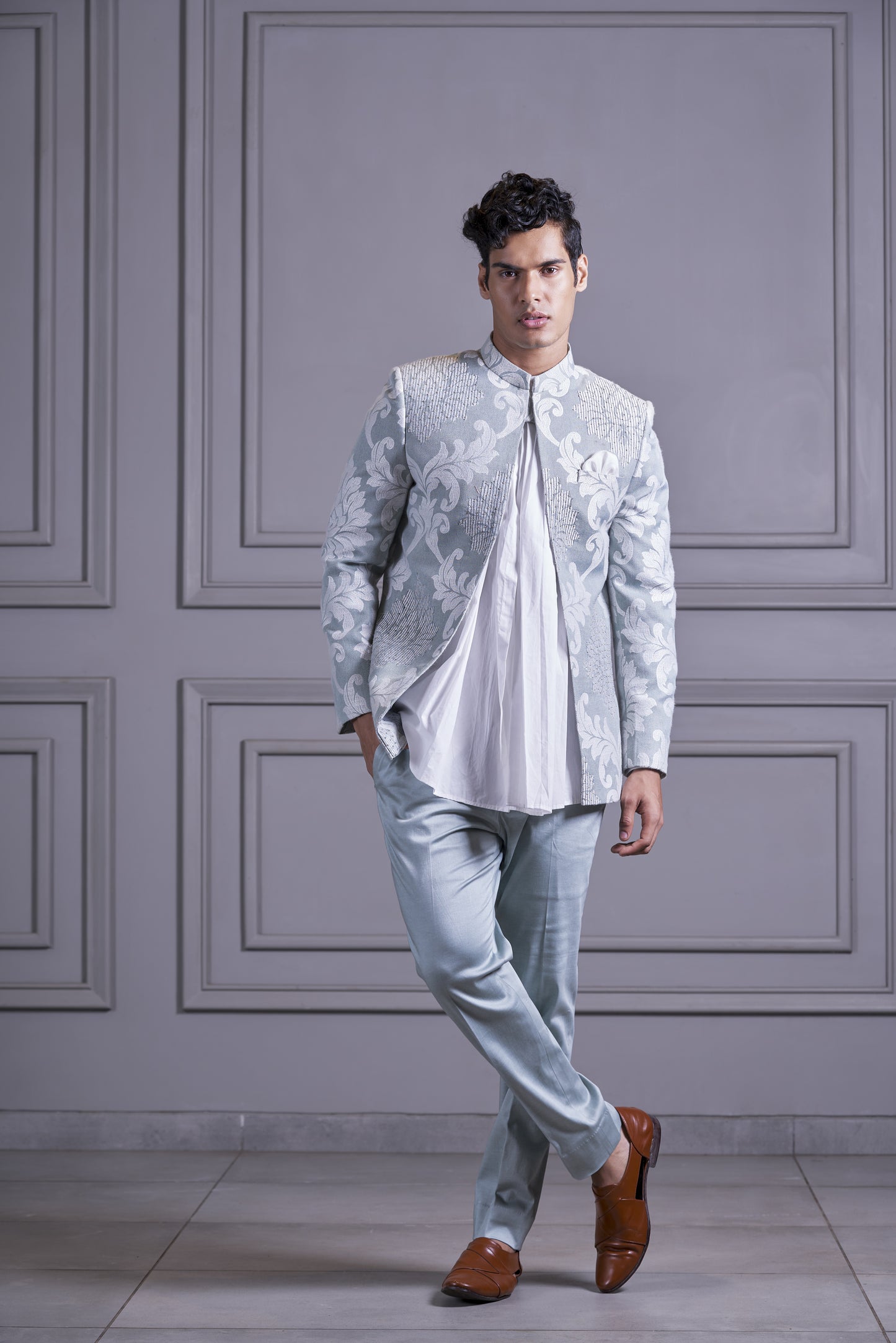 Mint Pleated Prince Suit Set