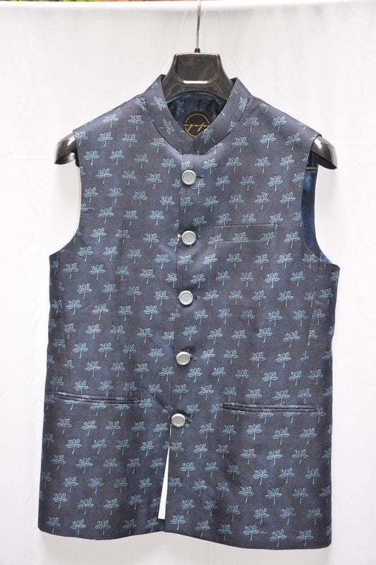 Navy Blue Digital print Bundi