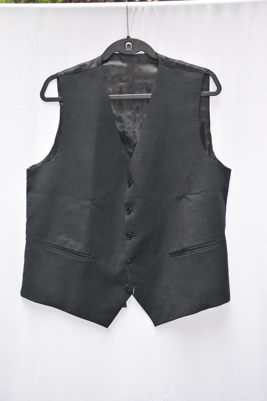 Black waistcoat in suiting fabric