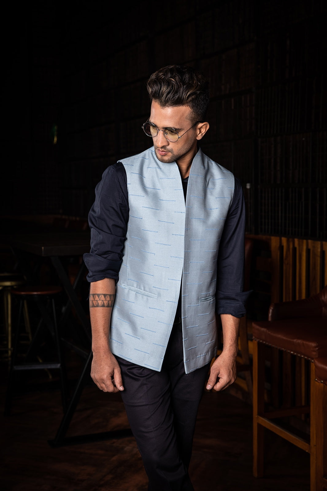 Sky blue Nehru Jacket