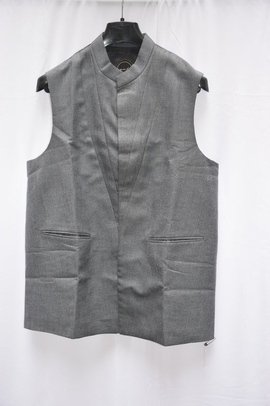 Grey waistcoat with panelling design