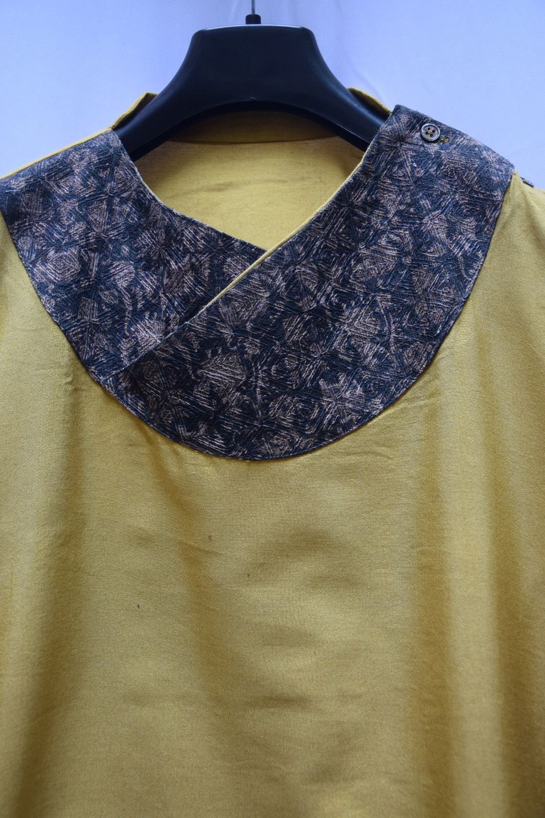 Mustard yellow assymetric kurta