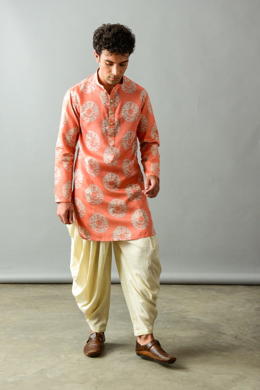 Orange Full Sleeved Kurta