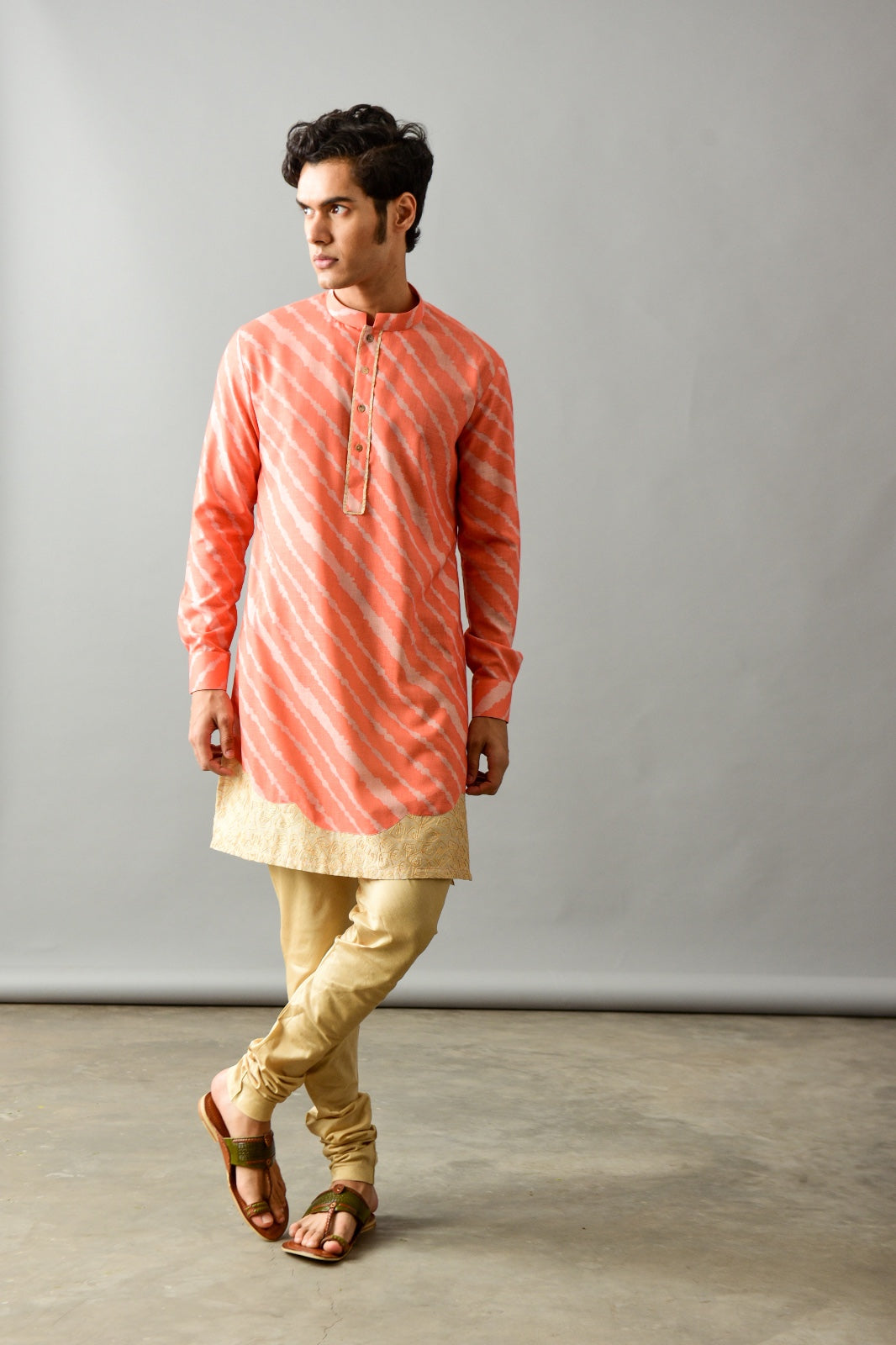 Orange Leheriya Kurta