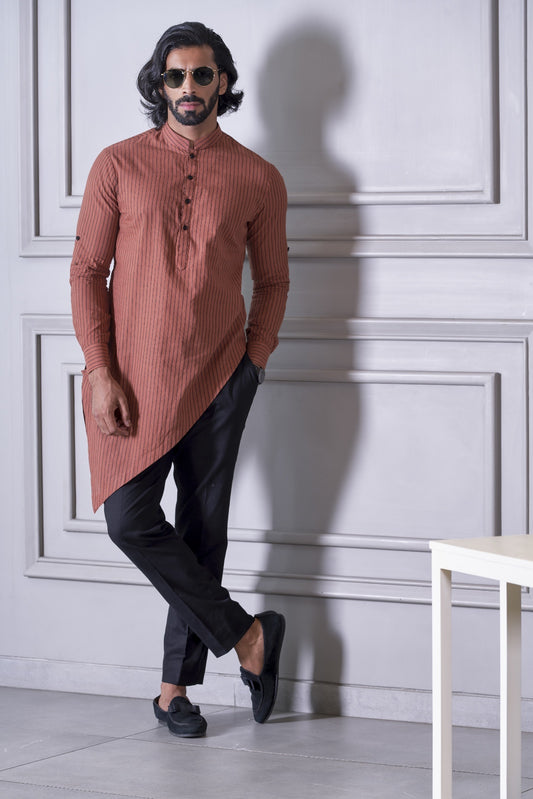 Brown Asymmetrical Kurta