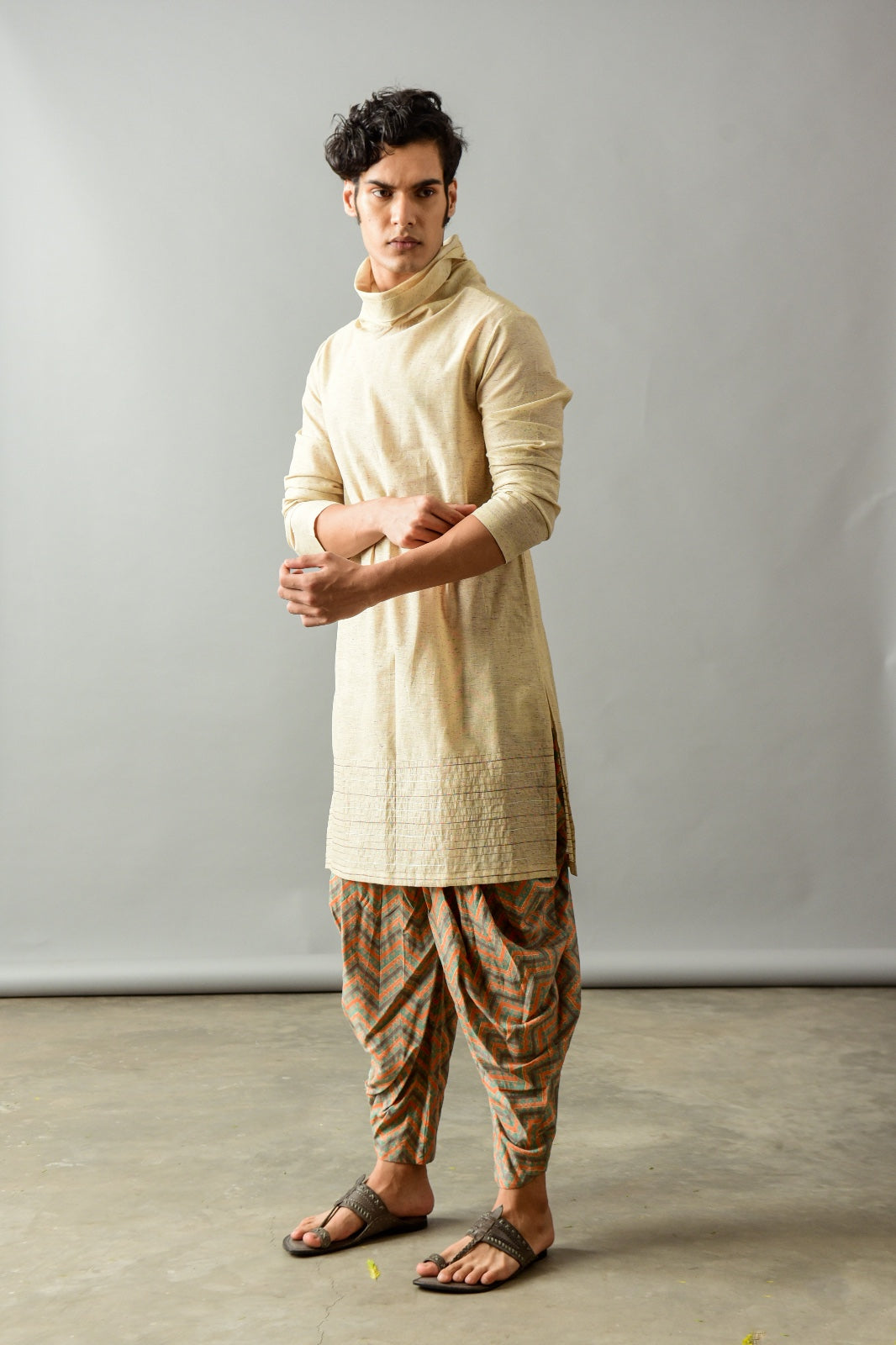 Beige Cowl Kurta