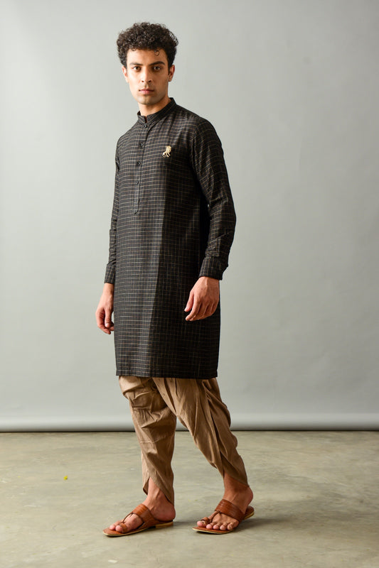 Full Sleeved Black Kurta