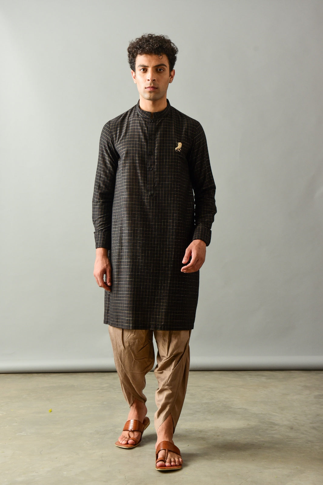 Full Sleeved Black Kurta