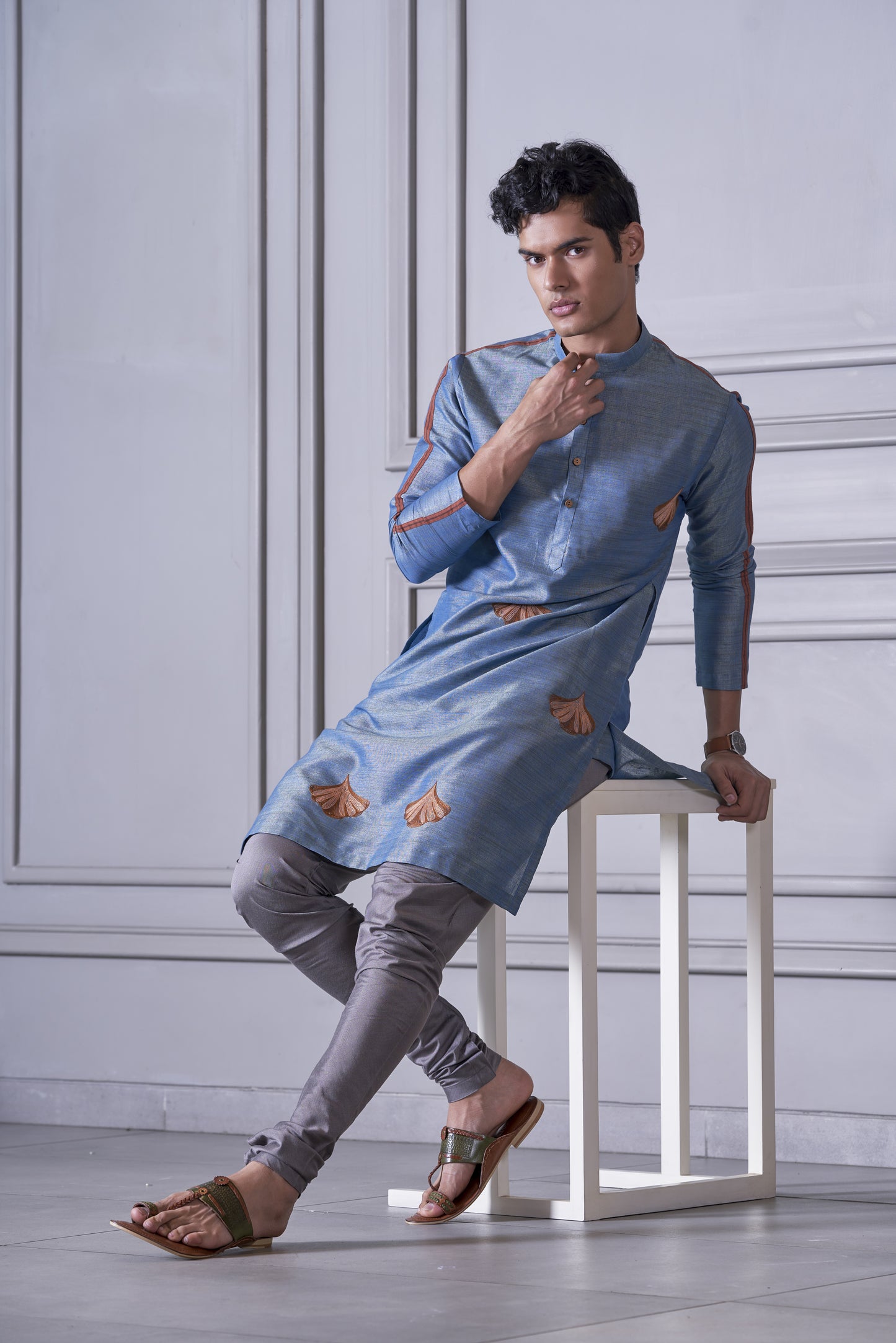 Blue Embroidered Kurta Set