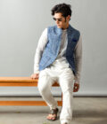 Crisp white asymmetrical Kurta