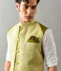 Green tweed Nehru Jacket