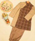 Beige Sherwani with light brown Churidaar